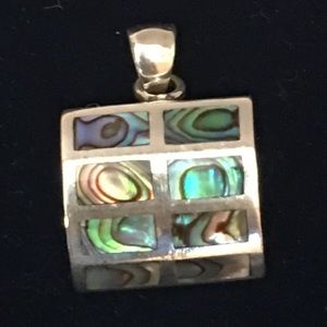 Silver and Abalone Pendant, Stunning! 925 Stamp